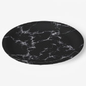大理石エレガントスタイル4 -白黒 ペーパープレート (アングル)