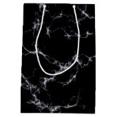 大理石エレガントスタイル4 -白黒 ミディアムペーパーバッグ (裏面)
