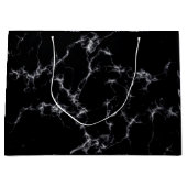 大理石エレガントスタイル4 -白黒 ラージペーパーバッグ (正面)