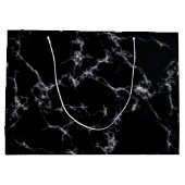 大理石エレガントスタイル4 -白黒 ラージペーパーバッグ (裏面)