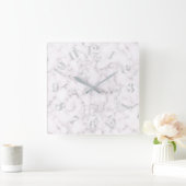 大理石エレガントスタイル スクエア壁時計 (ホーム)