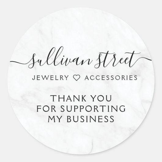 大理石エレガントスモールビジネスサンキュー ラウンドシール (正面)