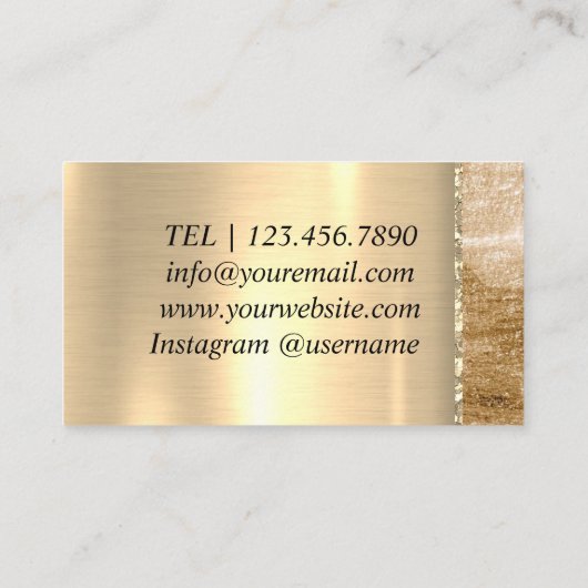 大理石エレガントタイポグラフィティール(緑がかった色)アゲート名刺 名刺 (裏面)