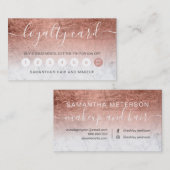 大理石エレガントタイポグラフィバラ金ゴールドグラデーション箔 ロイヤリティカード (正面/裏面)