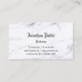 大理石エレガントデザインクラシックフォントトレンディープレーン 名刺 (裏面)