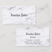 大理石エレガントデザインクラシックフォントトレンディープレーン 名刺 (正面/裏面)