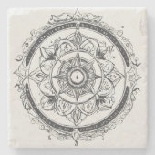 「大理石エレガントデザイン：任意のSに対するタイムレス美しい ストーンコースター (正面)