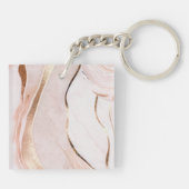 大理石エレガントバラ金ゴールド キーホルダー (裏面)