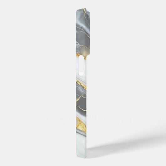 大理石エレガントパーソナライズされた金ゴールドグレーと白 Case-Mate iPhoneケース (裏面 / 右)