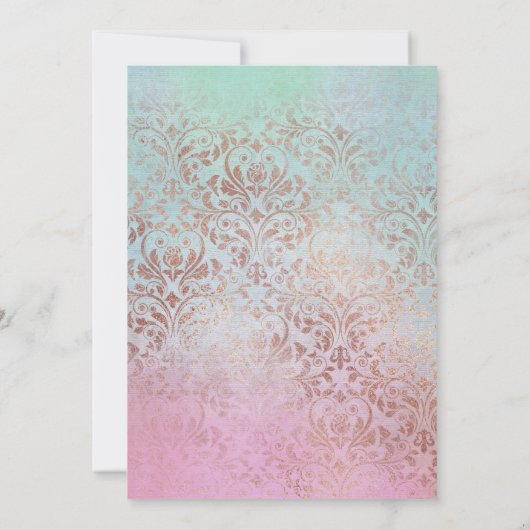 大理石エレガントビクトリアン誕生日 招待状 (裏面)