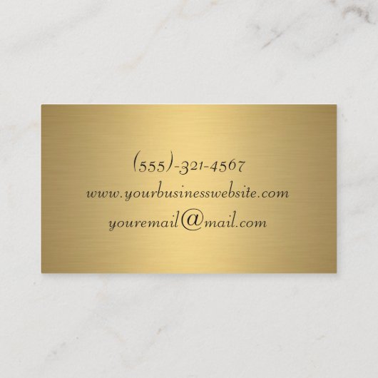 大理石エレガントフローラバラと金ゴールドハートフローリスト 名刺 (裏面)