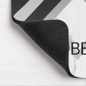 大理石エレガントブラックシルバーシェブロンモノグラム マウスパッド (コーナー)