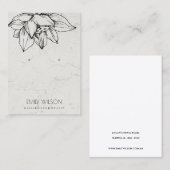 大理石エレガントブラックロータスシンプルイヤリング表示器 名刺 (正面/裏面)