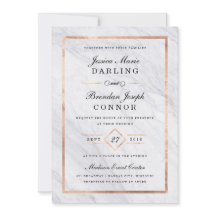 大理石エレガントモダンとバラの金ゴールド結婚の