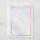 大理石エレガントモダンとバラの金ゴールド結婚の 招待状 (裏面)