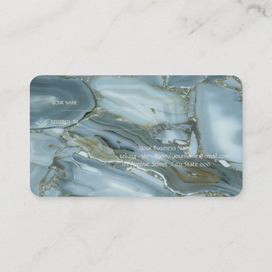 大理石エレガントモダンテクスチャ紹介カード 紹介カード (裏面)