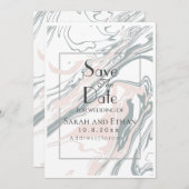 大理石エレガントモダン石 セーブザデート (正面/裏面)