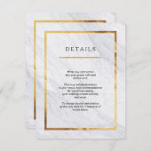 大理石エレガントモダン金ゴールド結婚の挿入カード エンクロージャーカード (正面/裏面)