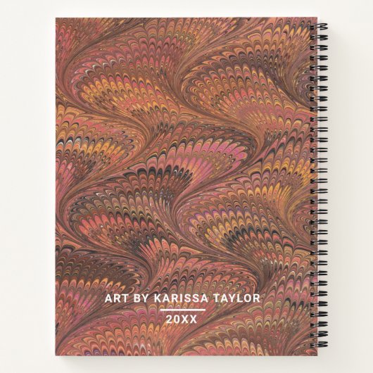 大理石エレガントモノグラムアーティストスケッチブック ノートブック (裏面)