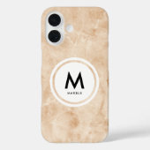 大理石エレガントモノグラム – ロックテクスチャ Case-Mate iPhoneケース (裏面)