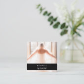 大理石エレガント写真 スクエア名刺 (スタンド正面)