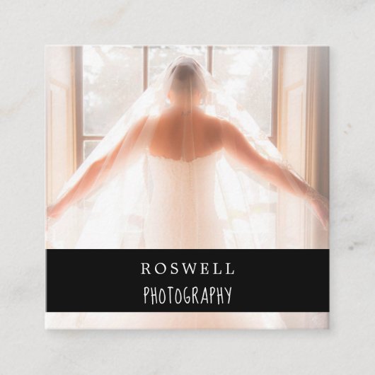 大理石エレガント写真 スクエア名刺 (正面)