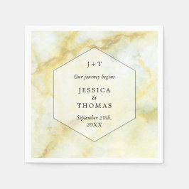 大理石エレガント効果のコレク結婚ション スタンダードカクテルナプキン