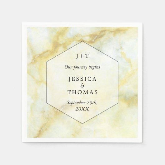 大理石エレガント効果のコレク結婚ション スタンダードカクテルナプキン (正面)