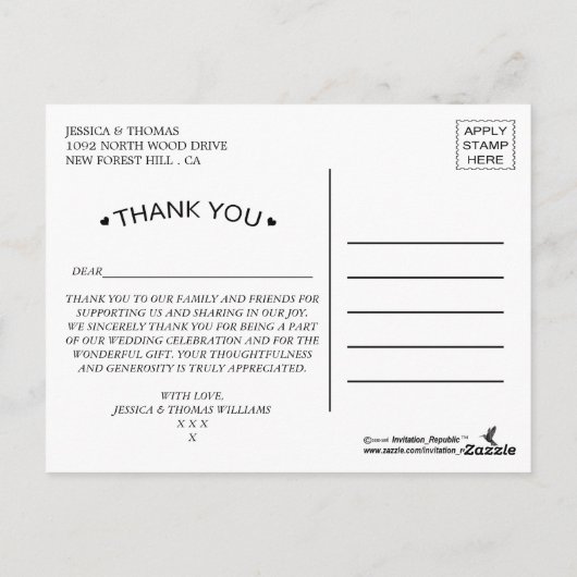 大理石エレガント効果のコレク結婚ション ポストカード (裏面)