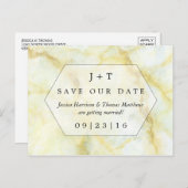 大理石エレガント効果結婚式の日付を保存 案内ポストカード (正面/裏面)