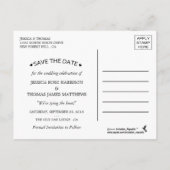 大理石エレガント効果結婚式の日付を保存 案内ポストカード (裏面)