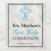 大理石エレガント少年第一聖餐式 ワインラベル (シングルラベル)