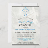 大理石エレガント少年第一聖餐式 招待状 (正面)