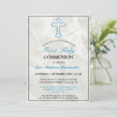 大理石エレガント少年第一聖餐式 招待状 (スタンド正面)