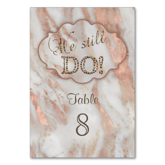 大理石エレガント我々は誓いを更新し続ける テーブルナンバー (正面)