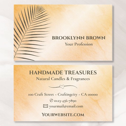 大理石エレガント水カラーフローラオレンジモダン色 名刺