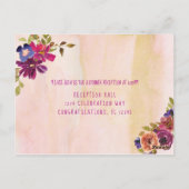 大理石エレガント水カラーフローラ金ゴールド結婚の ポストカード (裏面)