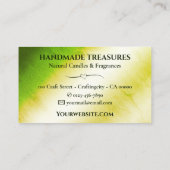 大理石エレガント水カラーフローラ黄 名刺 (裏面)