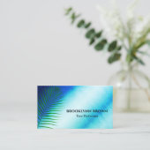 大理石エレガント水色フローラモダンダークブルー 名刺 (スタンド正面)
