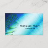 大理石エレガント水色フローラモダンダークブルー 名刺 (正面)