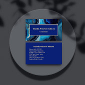 大理石エレガント瑪瑙ダークブルー金ゴールド旋回 名刺