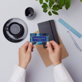 大理石エレガント瑪瑙ダークブルー金ゴールド旋回 名刺