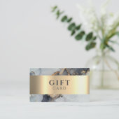 大理石エレガント白フェイク金ゴールド美しいギフトカード 名刺 (スタンド正面)