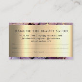 大理石エレガント白フェイク金ゴールド美しいギフトカード 名刺 (裏面)