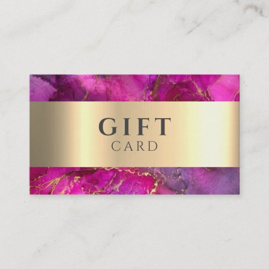 大理石エレガント白フェイク金ゴールド美しいギフトカード 名刺 (正面)