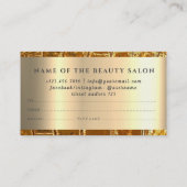 大理石エレガント白フェイク金ゴールド美しいギフトカード 名刺 (裏面)