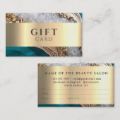 大理石エレガント白フェイク金ゴールド美しいギフトカード 名刺 (正面/裏面)