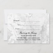 大理石エレガント石のモダンギフト証明書 (裏面)