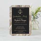 大理石エレガント石法学校卒業パーティー 招待状 (スタンド正面)