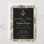 大理石エレガント石法学校卒業パーティー 招待状 (正面)